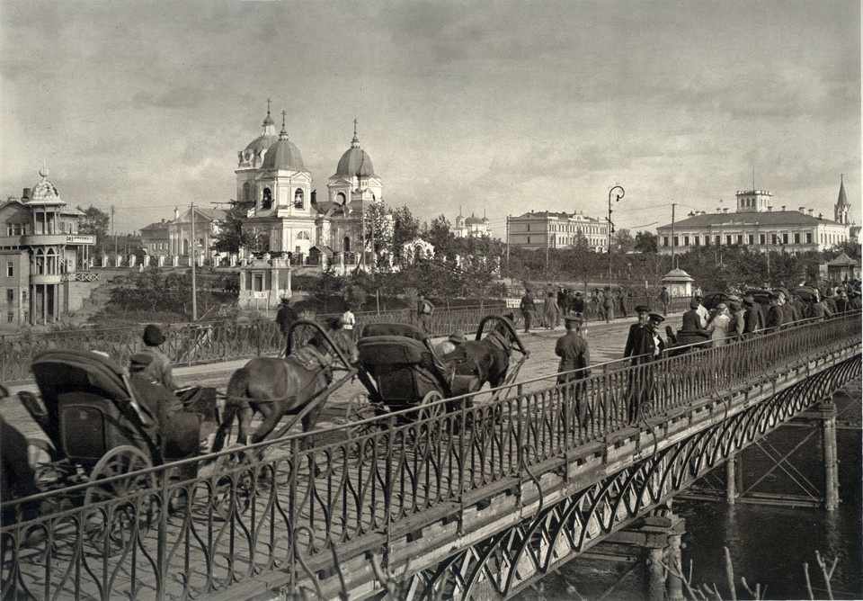 Железный Мост через Иртыш в Омске, 1918 год