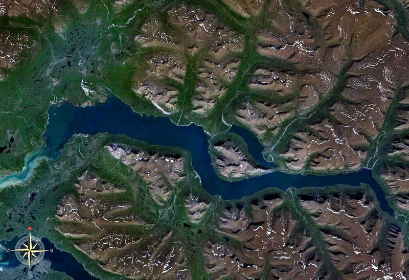 Так озеро Лама выглядит из космоса