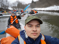 Однодневный зимний поход на байдарках по реке Истра