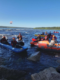 Тренировка на байдарках на пороге в пос. Лосево [Ленобласть]