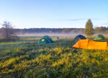 Подмосковье, Поход на выходные на байдарках по реке Тьма с баней на берегу