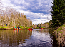 Подмосковье, Поход на байдарках по реке Сестра с баней на берегу (разведка)