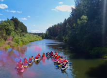 Подмосковье, Поход на выходные на байдарках по реке Тьма с баней на берегу