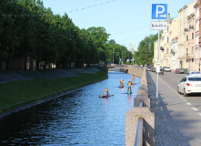 Северо-Запад, SUP-прогулка по центру Питера: Новая Голландия и река Мойка