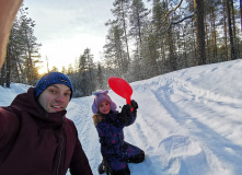 Карелия, По следам на снегу: Северная Карелия на снегоходах и лыжах с детьми