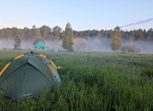Подмосковье, Поход на выходные на байдарках по реке Тьма с баней на берегу