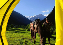 Киргизия, Лошадью ходи: с пляжа на ледник с комфортом