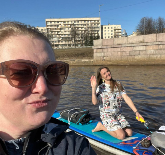 Городские контрасты Охты на сап-серфе