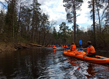 Подмосковье, Поход на байдарках по реке Сестра с баней на берегу (разведка)