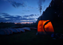 Подмосковье, Поход на выходные на байдарках по реке Тьма с баней на берегу