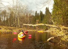 Подмосковье, Поход на одноместных байдарках по реке Малая Коша с выходом в Волгу