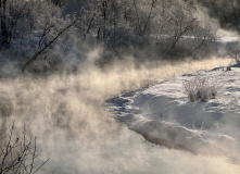 Подмосковье, Однодневный зимний поход на байдарках по реке Истра