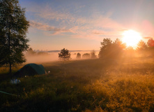 Подмосковье, Поход на выходные на байдарках по реке Тьма с баней на берегу