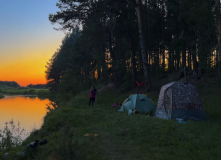 Подмосковье, Поход на выходные на байдарках по реке Тьма с баней на берегу