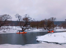 Подмосковье, Однодневный зимний поход на байдарках по реке Истра