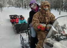 Карелия, По следам на снегу: Северная Карелия на снегоходах и лыжах с детьми