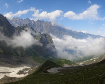 Alpine camp in Tsey Gorge (North Ossetia)