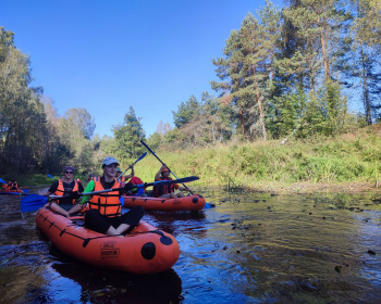 Поход на выходные на байдарках по реке Осуга с баней на берегу