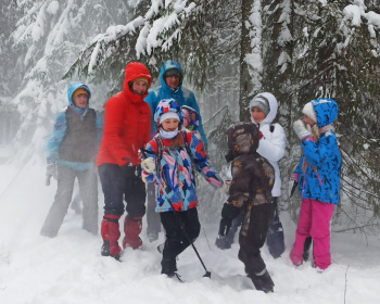 Семейная прогулка на лыжах в Орехово